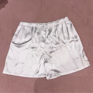 Skims Women’s Satin White Lounge Shorts